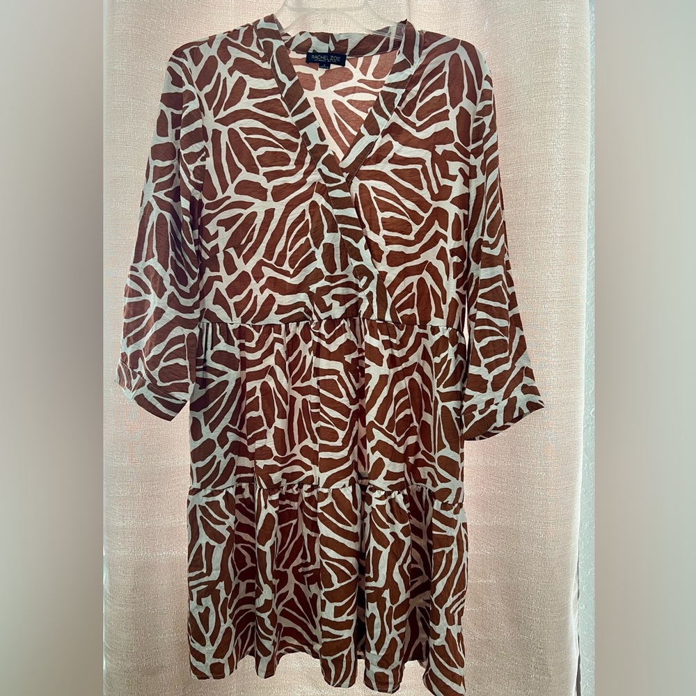 Rachel Zoe Brown and White Flowy Dress